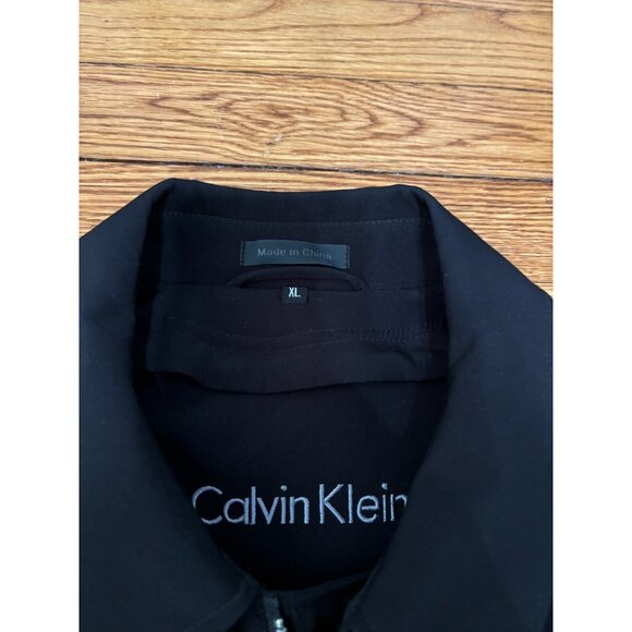 Calvin Klein Mens Dress Overcoat Size XL Black Full Zip w/ Removeable Wool Liner - Picture 3 of 10